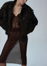 Load image into Gallery viewer, Cargo jacket in brown suede