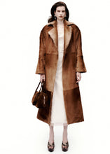 Load image into Gallery viewer, Belted fur-effect coat in light brown
