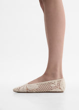 Load image into Gallery viewer, Crochet ballet flats in cream
