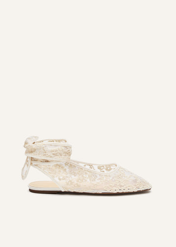 AW25 BALLET FLATS LACE WHITE