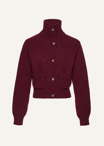 AW25 KNITWEAR 06 CARDIGAN BORDEAUX