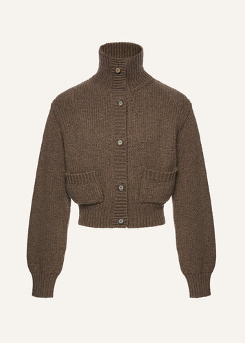 AW25 KNITWEAR 06 CARDIGAN BROWN