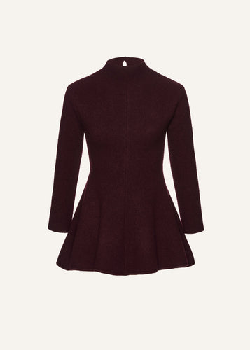 AW25 KNITWEAR 11 DRESS BORDEAUX