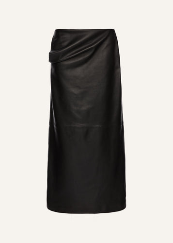 AW25 LEATHER 03 SKIRT BLACK
