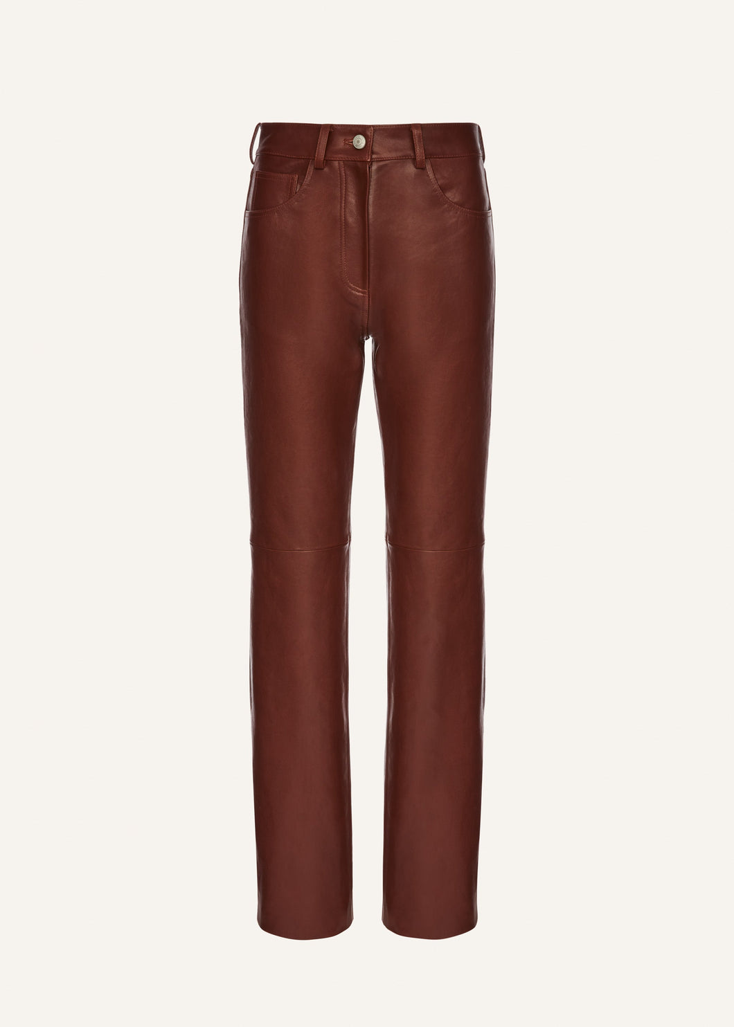 AW25 LEATHER 07 PANTS BORDEAUX