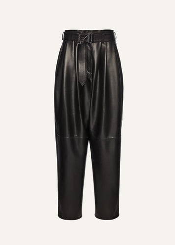 AW25 LEATHER 22 PANTS BLACK