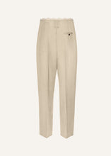 Load image into Gallery viewer, Lace-detail wool tapered trousers in cream
