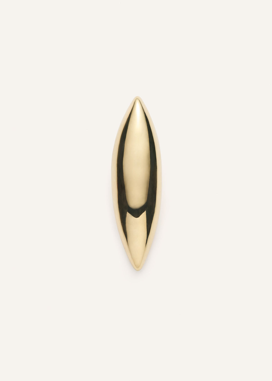 Elongated sculptural ring in gold