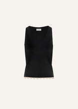 Load image into Gallery viewer, Lace-detail tank top in black

