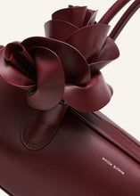 Load image into Gallery viewer, Brigitte trapeze bag in burgundy leather and silver
