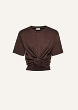 Load image into Gallery viewer, Knotted ribbed t-shirt in brown
