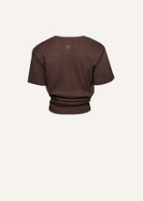 Load image into Gallery viewer, Knotted ribbed t-shirt in brown
