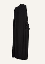 Load image into Gallery viewer, One-shoulder cape maxi dress in black
