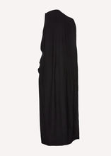 Load image into Gallery viewer, One-shoulder cape maxi dress in black

