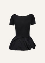 Load image into Gallery viewer, Silk peplum blouse in black
