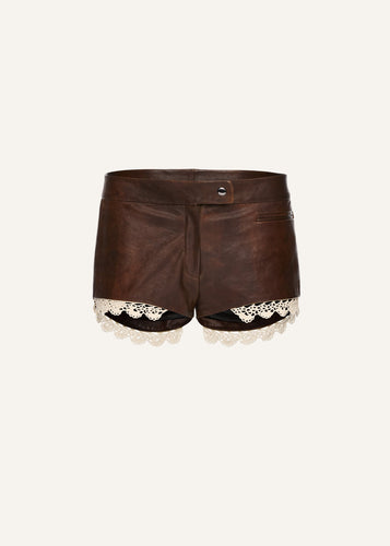 PF25 LEATHER 11 SHORTS BROWN