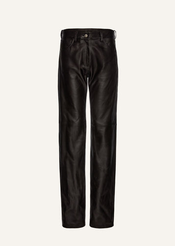 PF25 LEATHER 18 PANTS BLACK