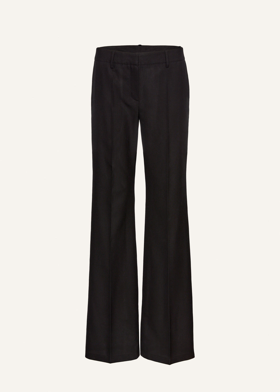 Front-pleat classic trousers in black