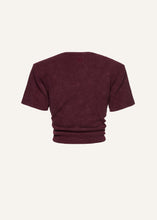 Load image into Gallery viewer, Knotted ribbed t-shirt in vintage burgundy
