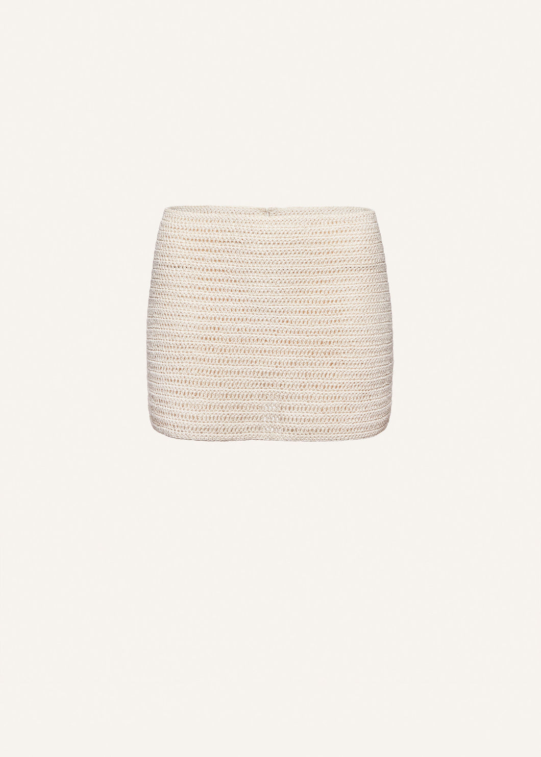Crochet mini skirt in cream