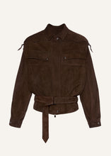 Load image into Gallery viewer, Cargo jacket in brown suede
