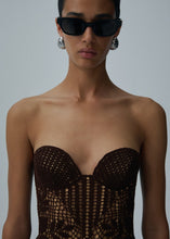 Load image into Gallery viewer, SS25 CROCHET 01 DRESS BROWN
