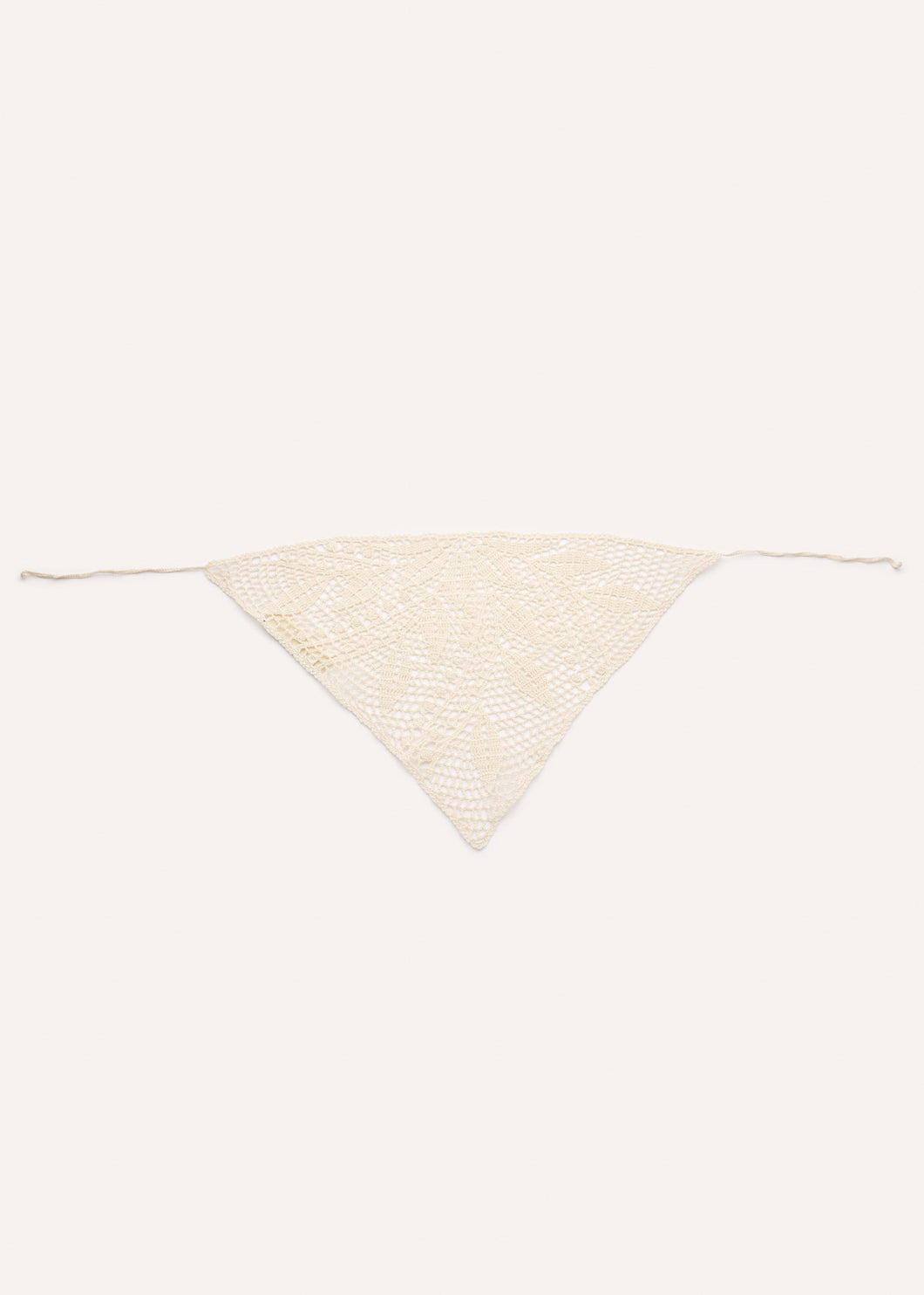 Crochet triangle scarf in cream