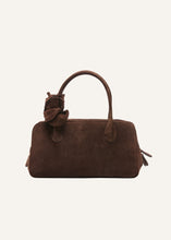Load image into Gallery viewer, Brigitte bag in brown suede and silver
