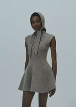 Load and play video in Gallery viewer, Marled knit skater dress in beige
