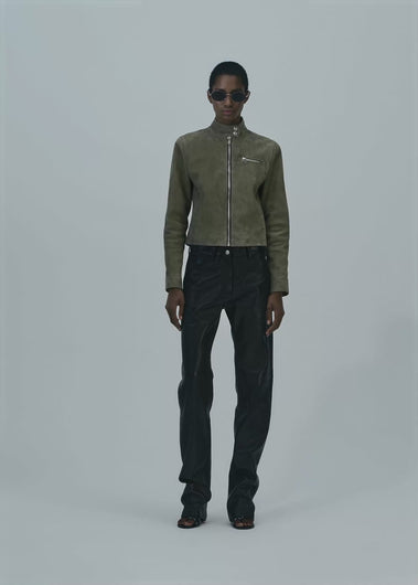 PF25 LEATHER 18 PANTS BLACK