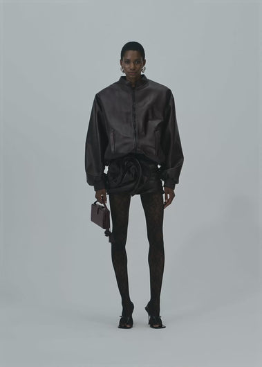 PF25 LEATHER 17 SKIRT BURGUNDY