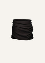 Load image into Gallery viewer, Wool rose mini skirt in black
